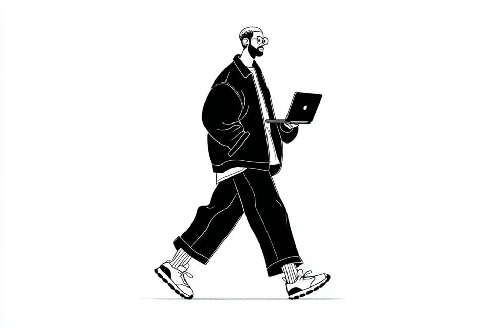 Notion-Style Monochrome Character Illustration(3)