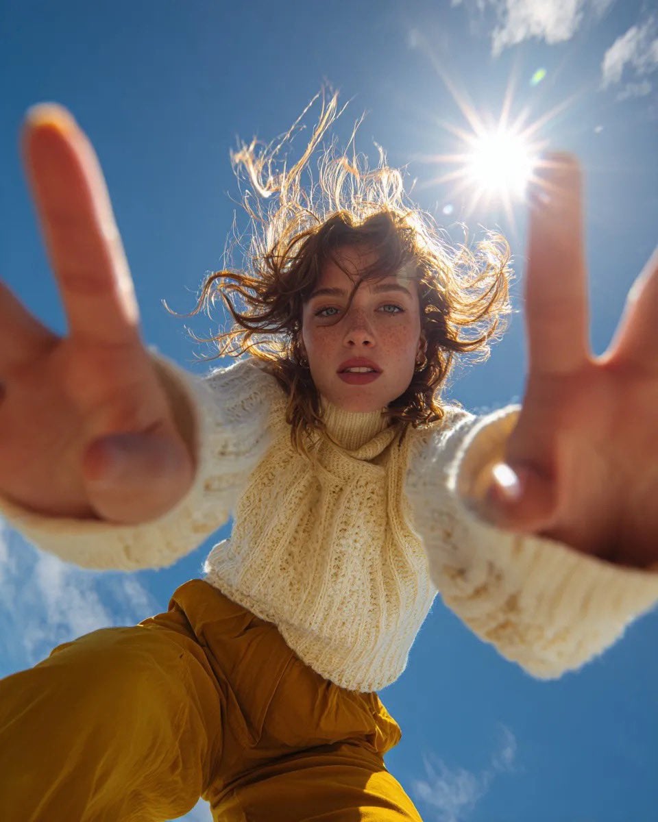 Low-Angle Fisheye Fashion Portrait