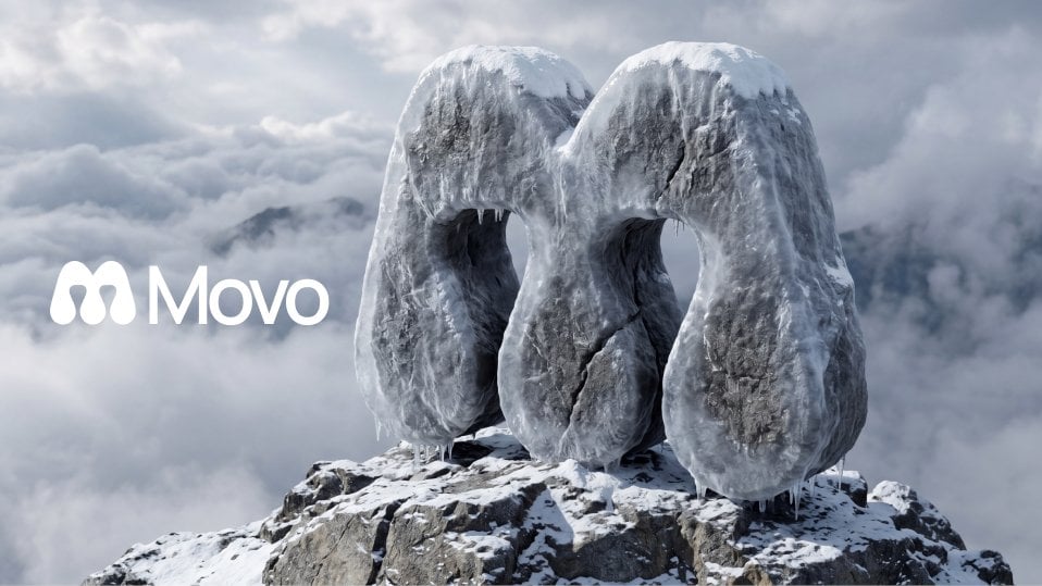 Frosted Stone Logo Monument on a Mountain Peak