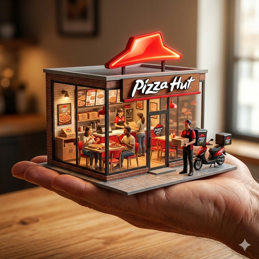 Miniature Brand Showroom on a Human Palm