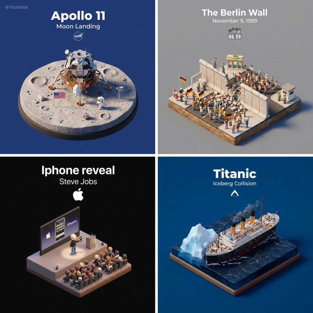 Historical Event Isometric 3D Diorama Scene