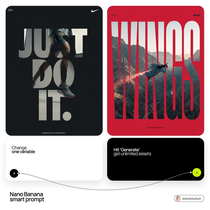 Typographic Mask Brand Poster with Cut-Out Photography