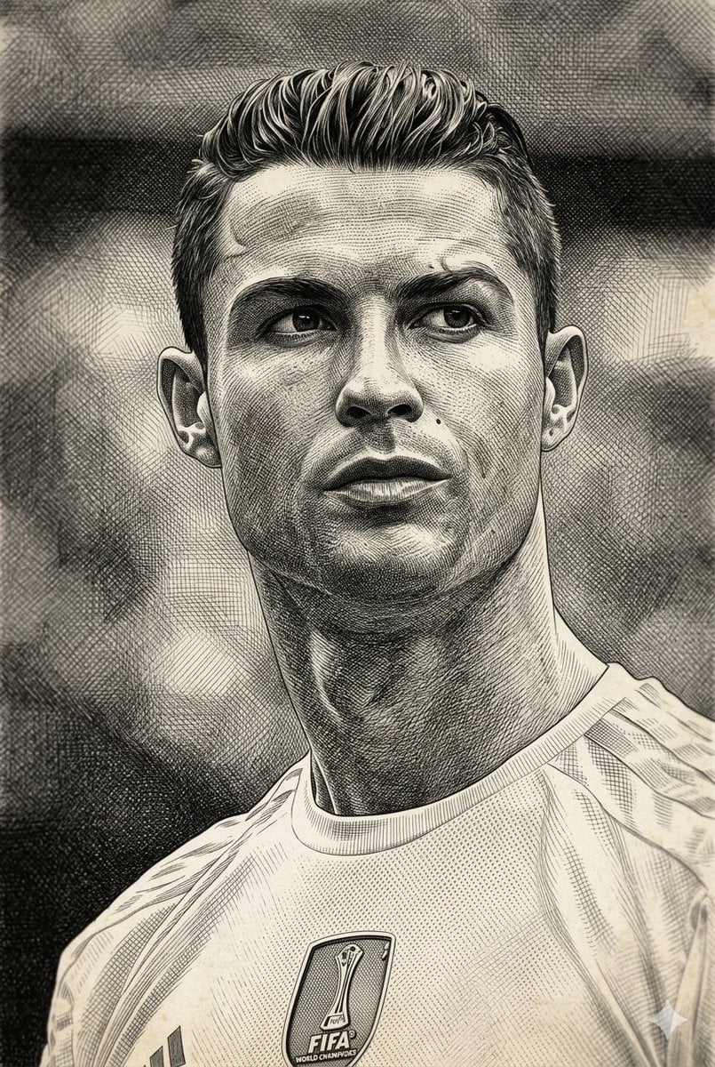 Black and White Engraving Close-Up Portrait(2)