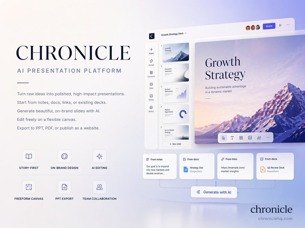 Premium Chronicle Presentation Cover Slide