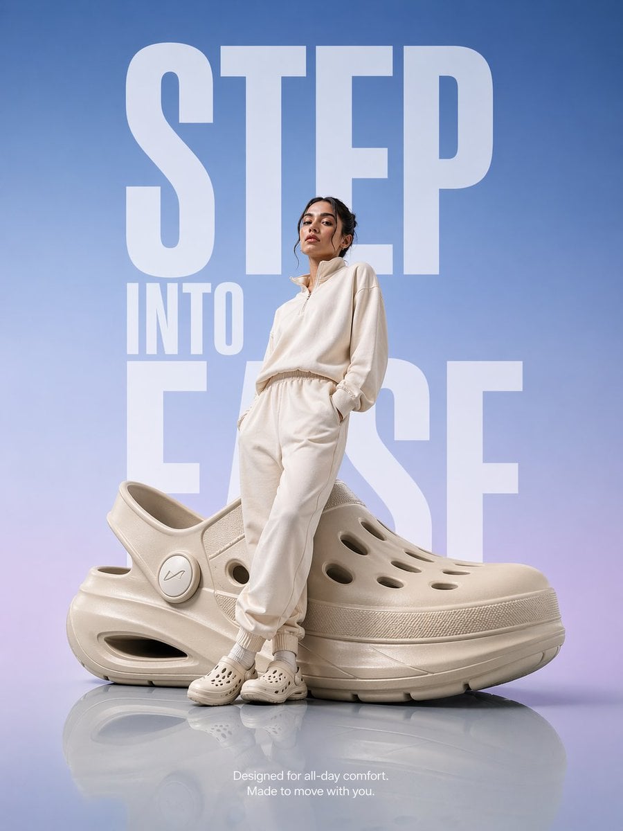 Oversized Futuristic Comfort Clog Fashion Ad