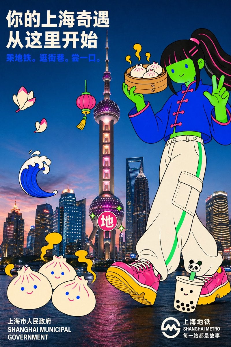 Shanghai Photo-Doodle Travel Campaign Poster