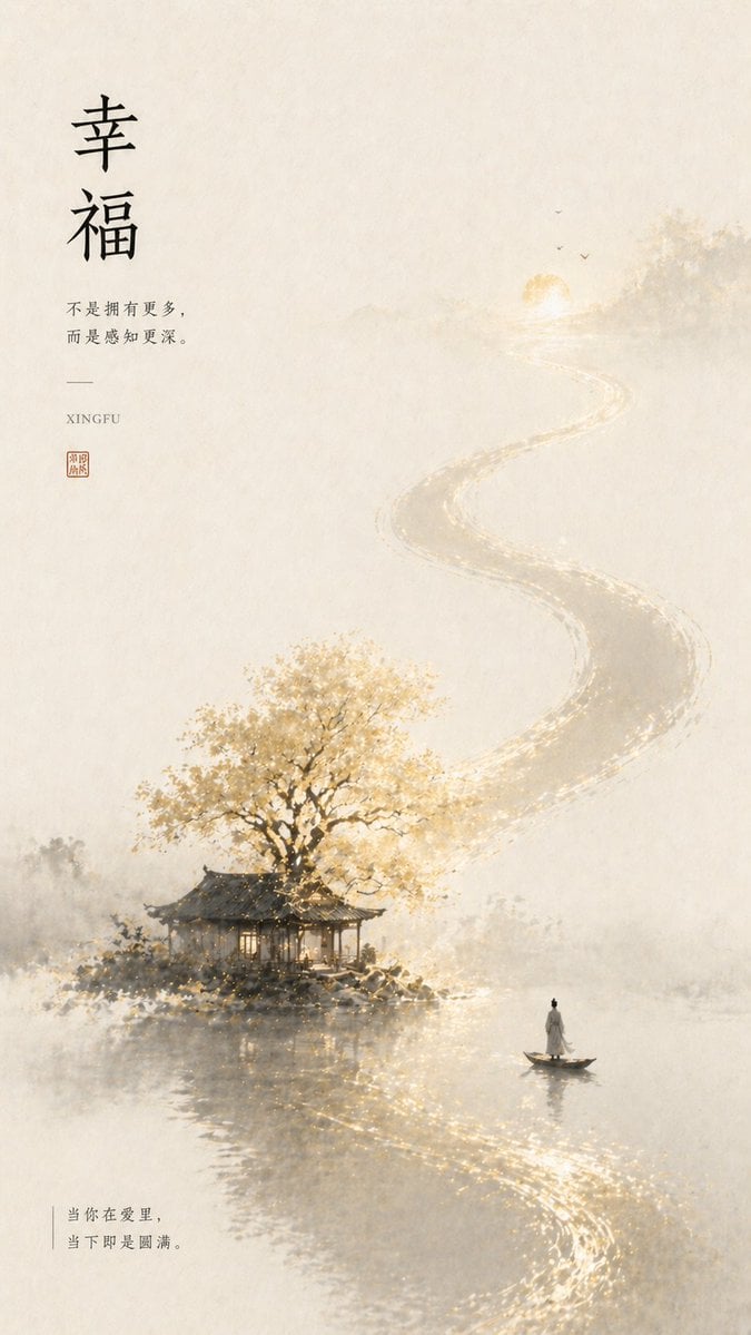 Neo-Chinese Emotional Metaphor Vertical Poster