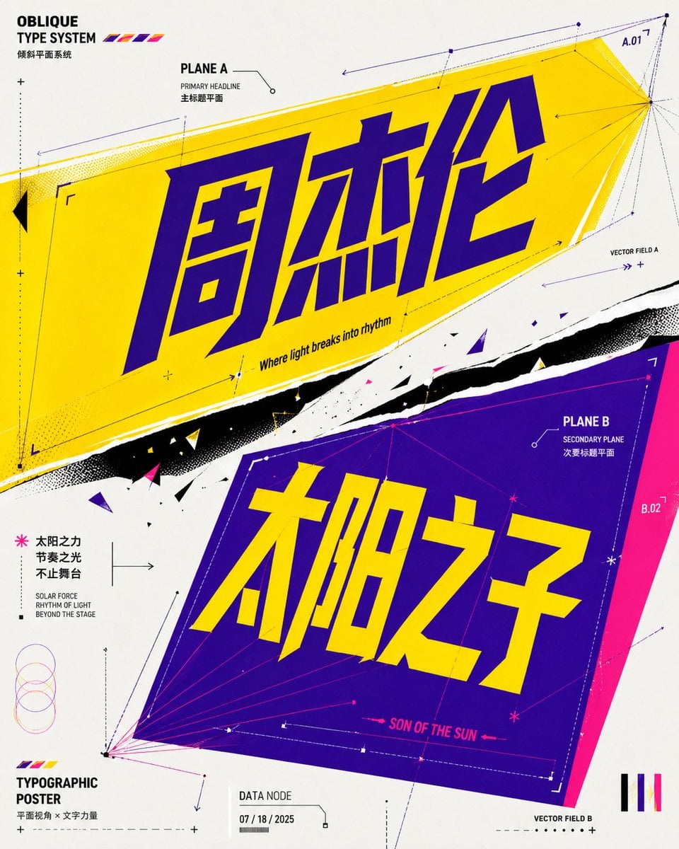 Oblique Planar Perspective Typographic Poster(2)
