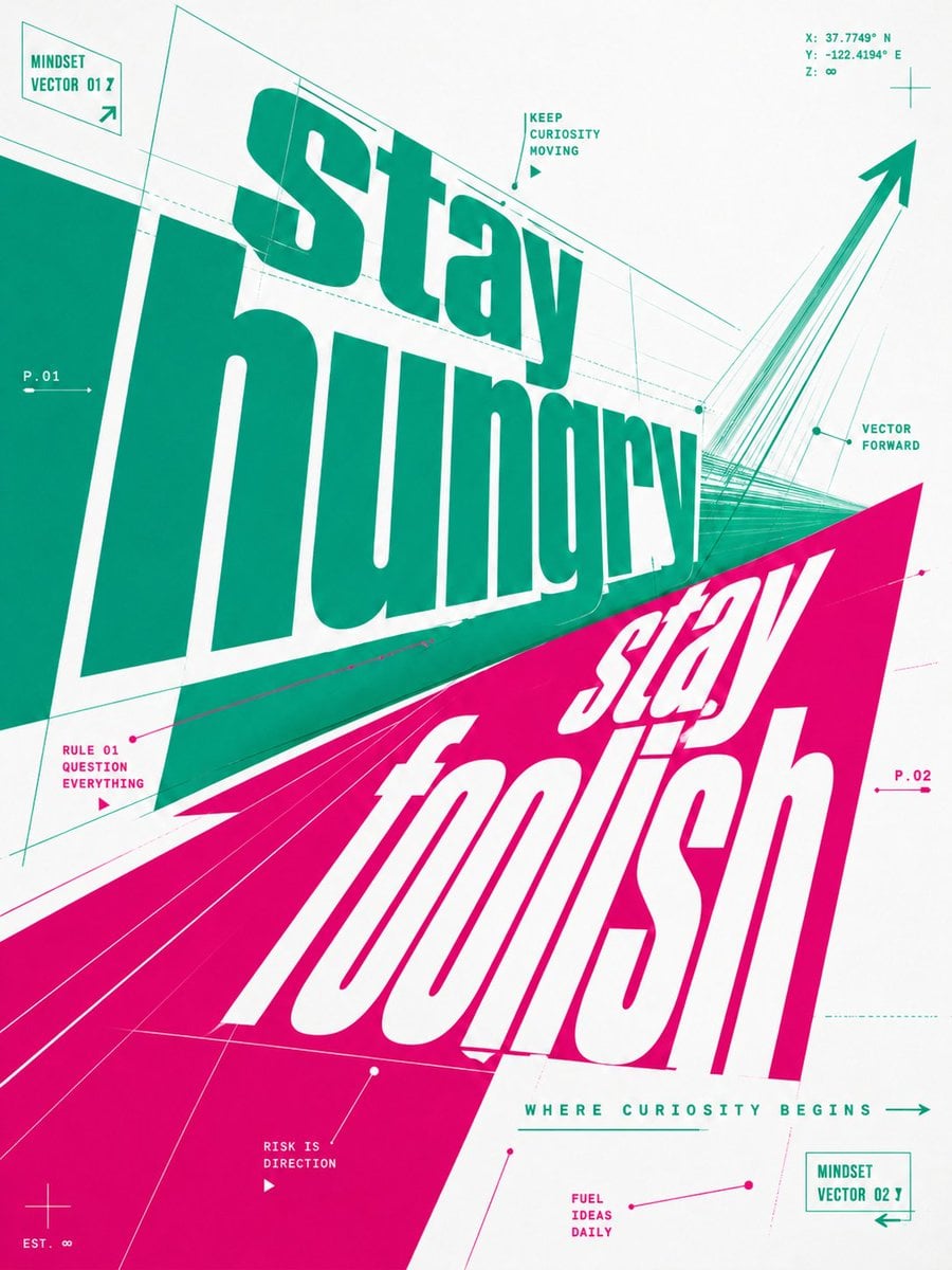 Oblique Planar Perspective Typographic Poster(4)