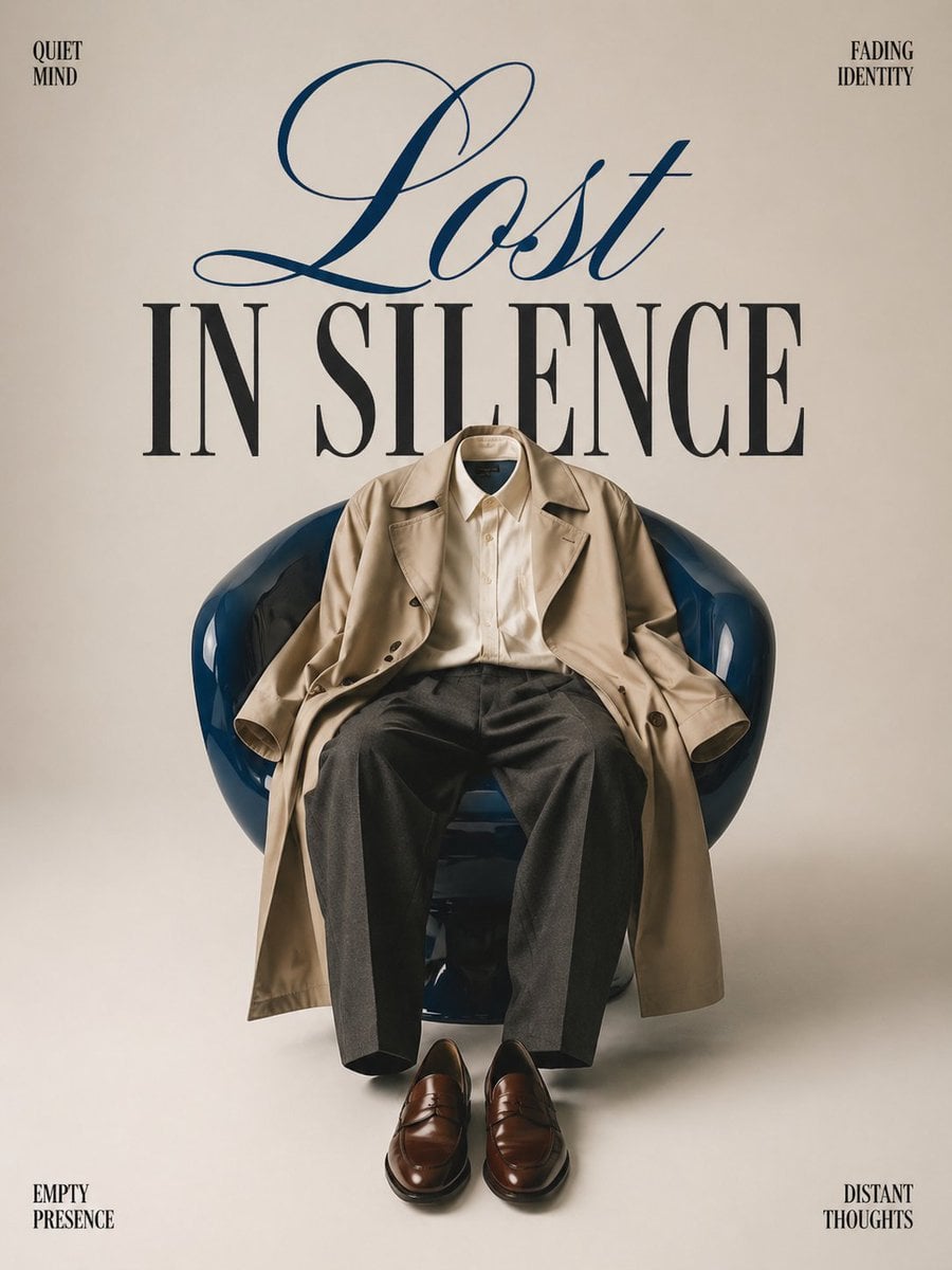 Lost in Silence Surreal Fashion Editorial Poster